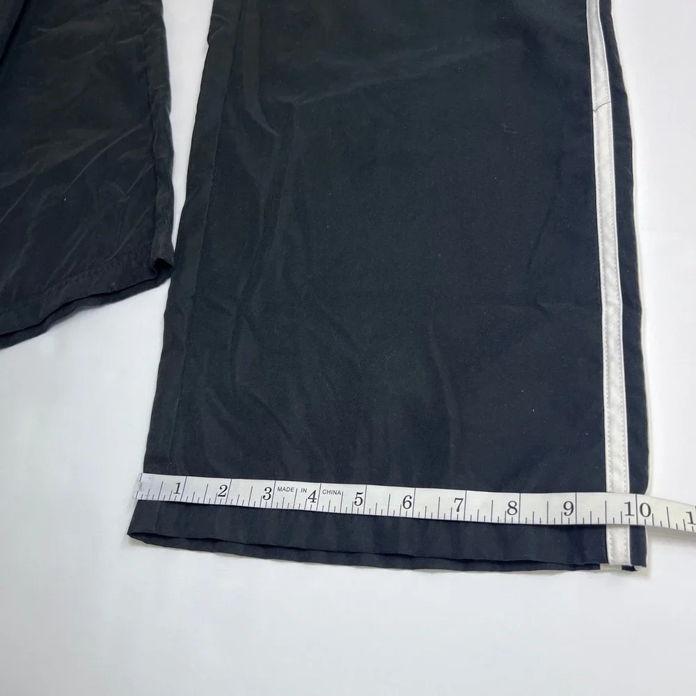 Adidas Vintage Track Pants Men XL Black White Side Stripe Windbreaker Joggers
